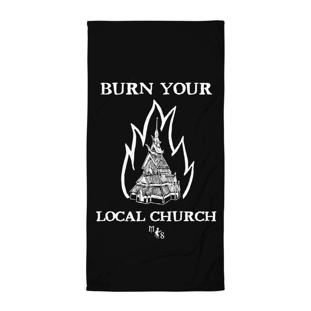 Tovallola «Burn Your Local Church» – Esperit Black Metal a la platja - Imatge 2