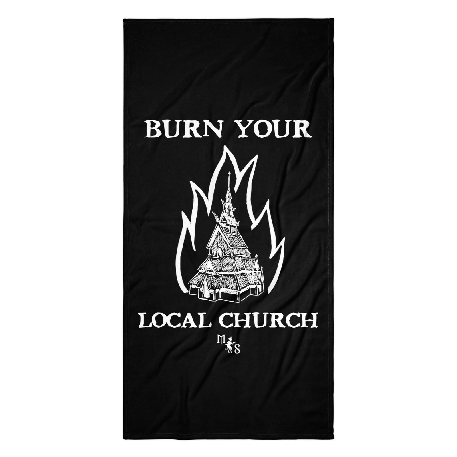 Tovallola «Burn Your Local Church» – Esperit Black Metal a la platja
